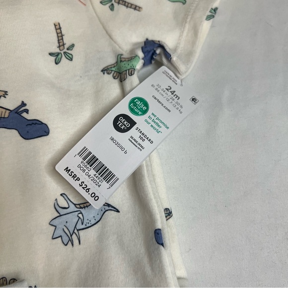 Carter's Kids Dinosaur Pajama Set - Blue and White - Picture 3 of 3